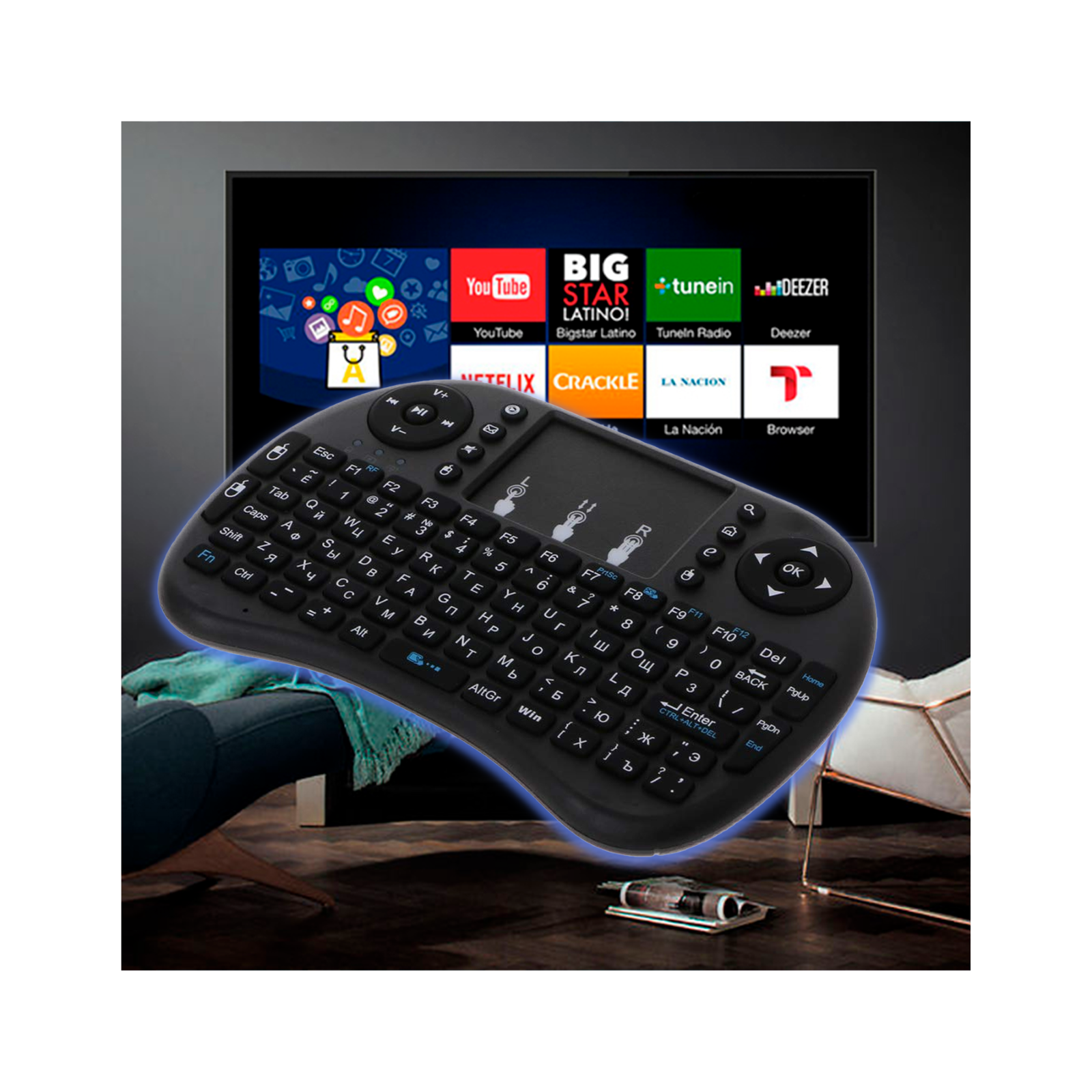 mano Rusia grueso Teclado Control Remoto Táctil para Smart TV - Ko Store0