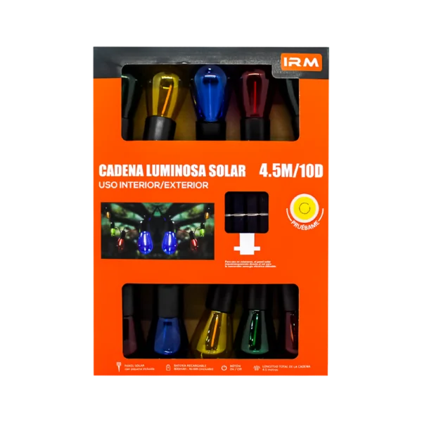 Cadena Luminosa Solar Led Multicolor 4.5m - Imagen 3