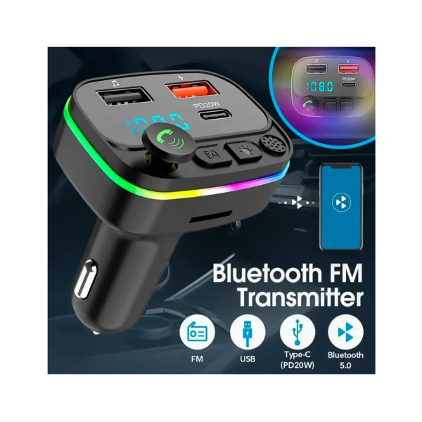 Cargador de Automóvil Transmisor FM MP3 QC3.0