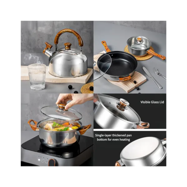 Ollas de Cocina 12 pcs Acero Inoxidable