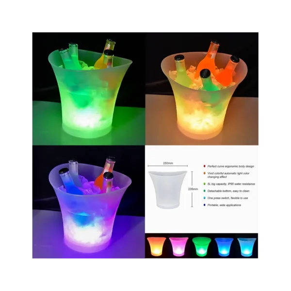 Cubeta de Hielo Impermeable 5L 6LED RGB