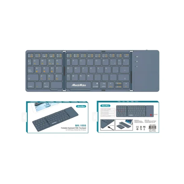 Teclado Bluetooth Inalámbrico Plegable Mk-1008