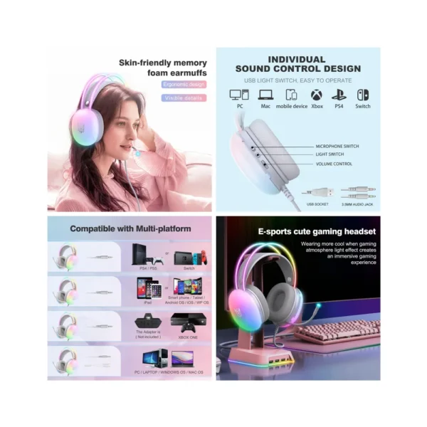 Audífonos Gamer RGB Dinámico X25 Onikuma