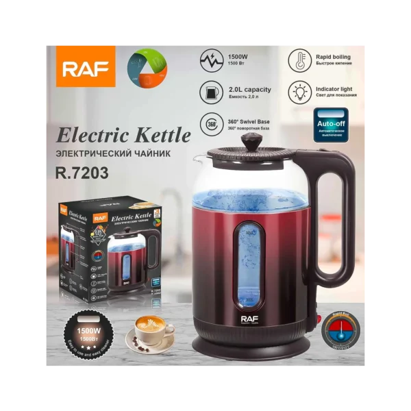 Hervidor de Agua Eléctrico 2L 1500w R.7203 RAF