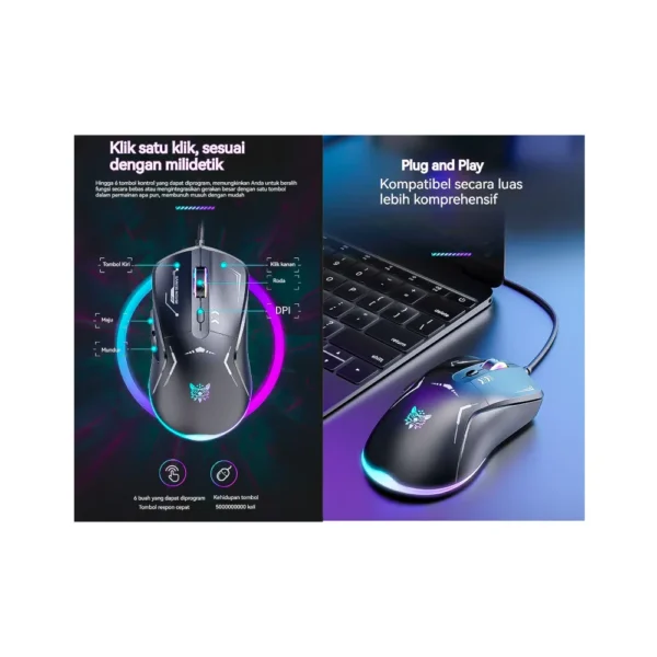 Mouse Gamer Wired Cw917 Onikuma