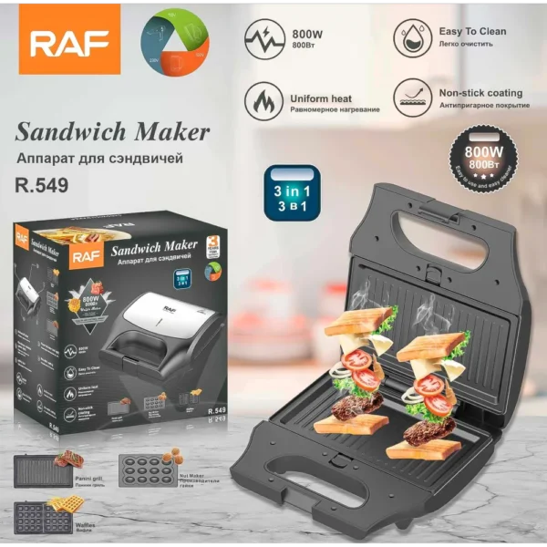 Máquina para Sándwich Parrilla 3 en 1 R.549 RAFMáquina para Sándwich Parrilla 3 en 1 R.549 RAFMáquina para Sándwich Parrilla 3 en 1 R.549 RAF