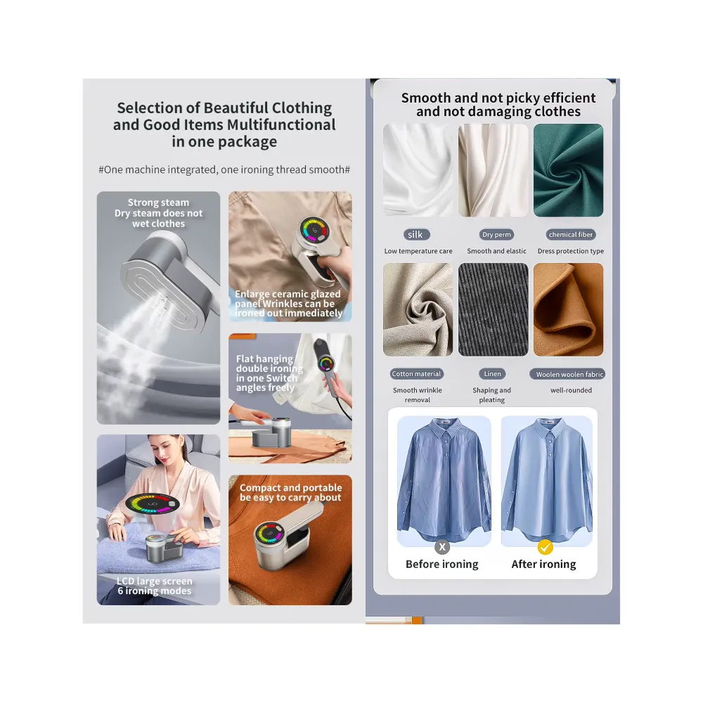 Plancha a Vapor Portátil 6 Modos