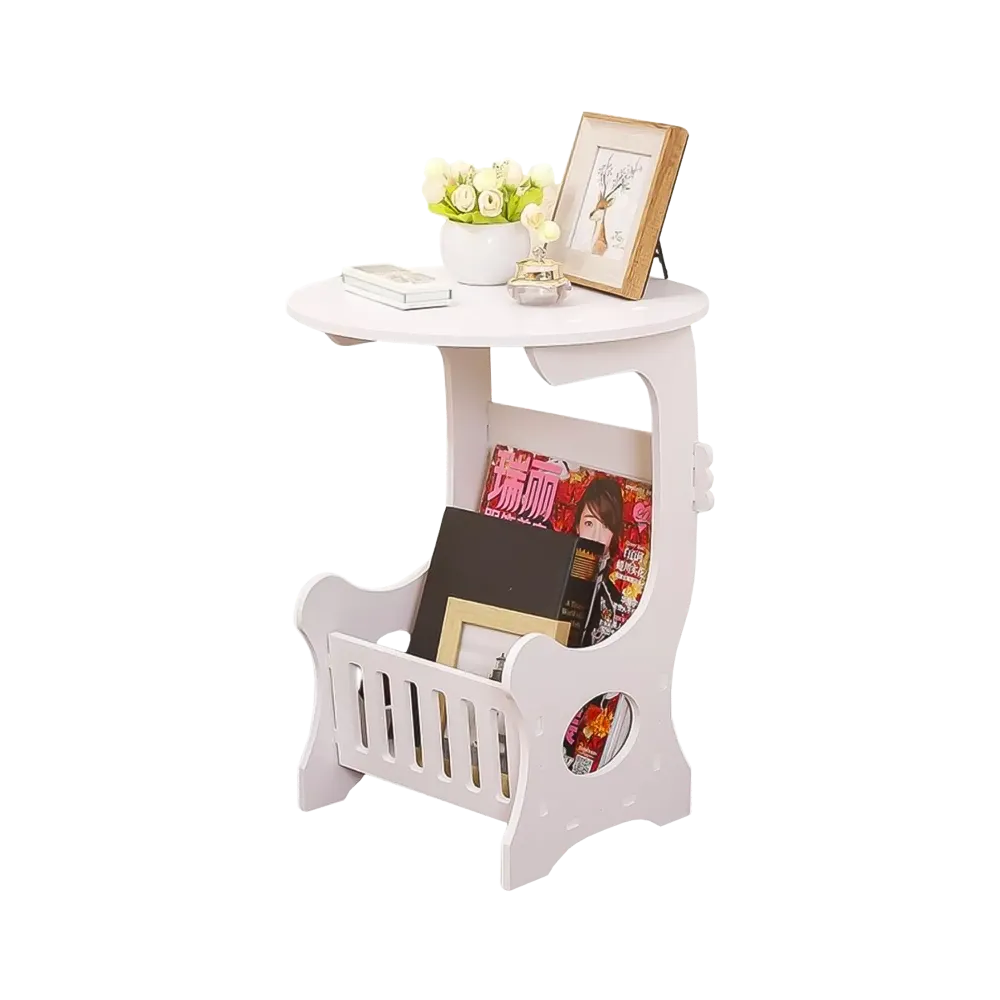 Mesa Auxiliar Organizador Con Cesta 45cm