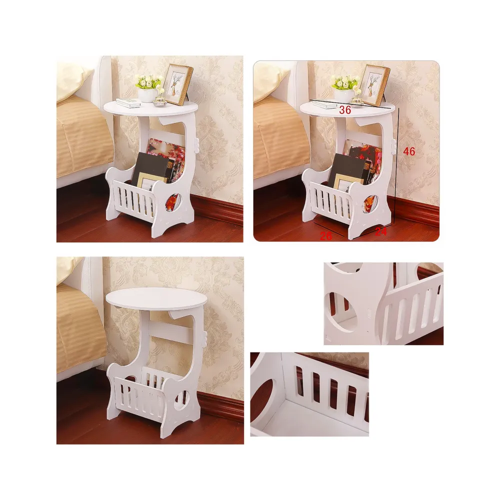Mesa Auxiliar Organizador Con Cesta 45cm