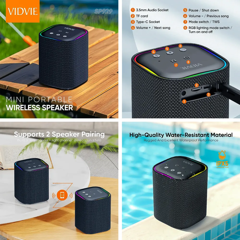 Altavoz Parlante Mini Portátil SP929 Vidvie