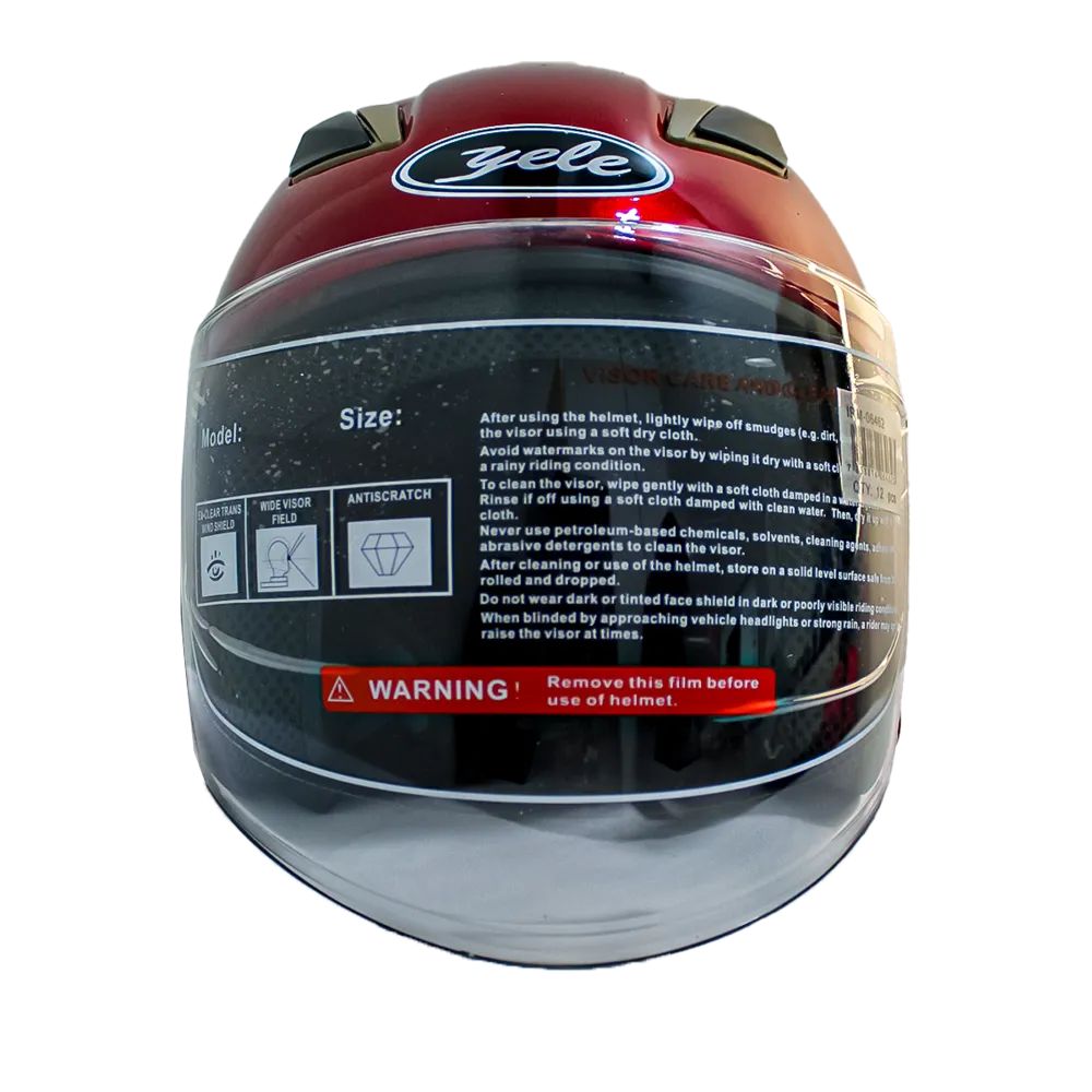 Casco Moto Visor Retráctil UV C-208 Yele