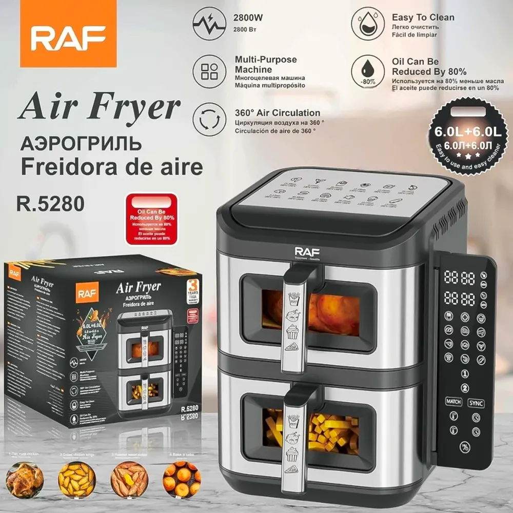 Freidora de Aire Panel Tactil 6L+6L R.5280 RAF