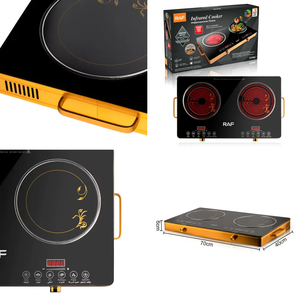 Cocinilla Eléctrica 2 Platos 3500w R.8088 RAF