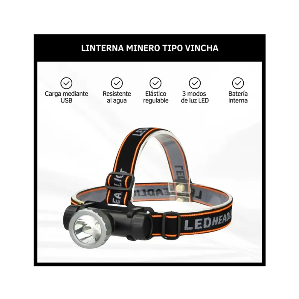 Linterna de Cabeza Frontal Led 400lm L-307