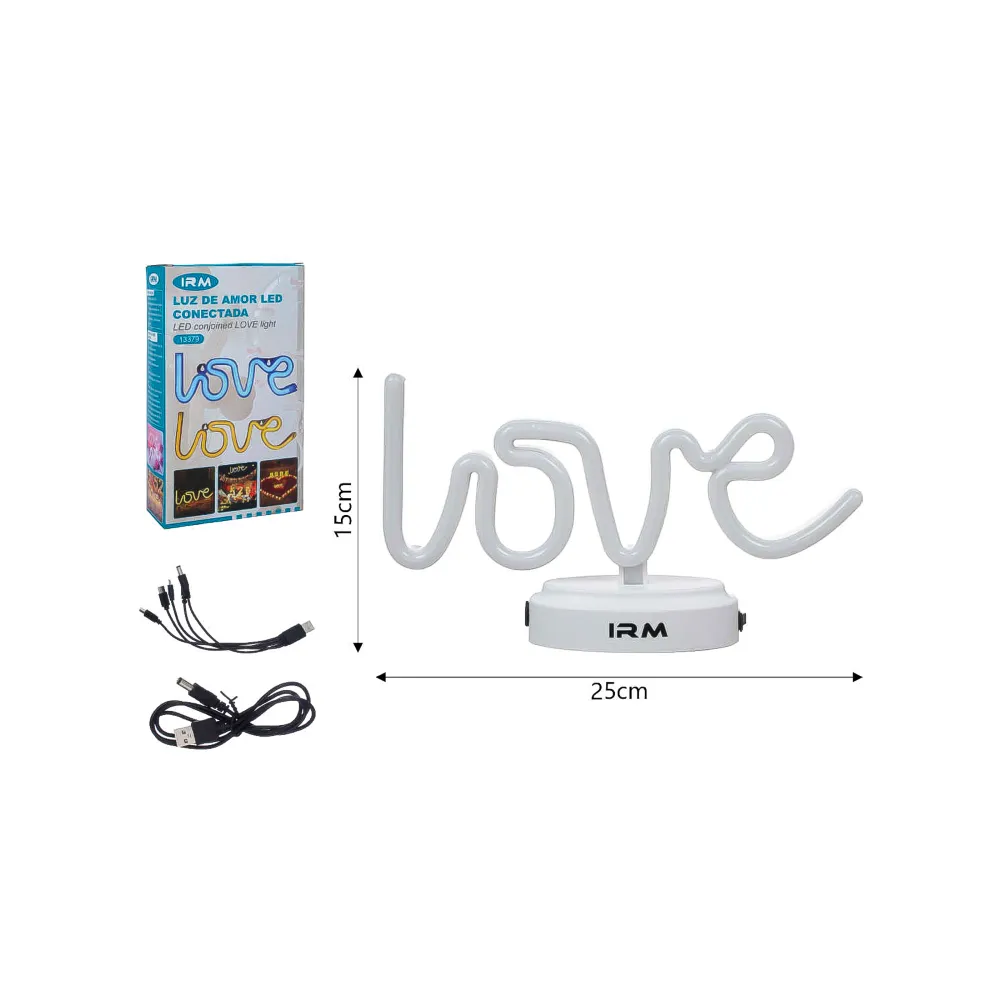 Lámpara Led Estilo Neón Love 25cm