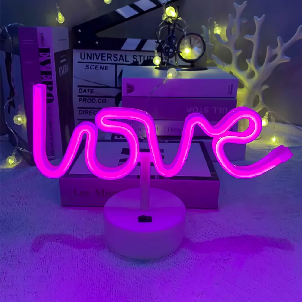 Lámpara Led Estilo Neón Love 25cm