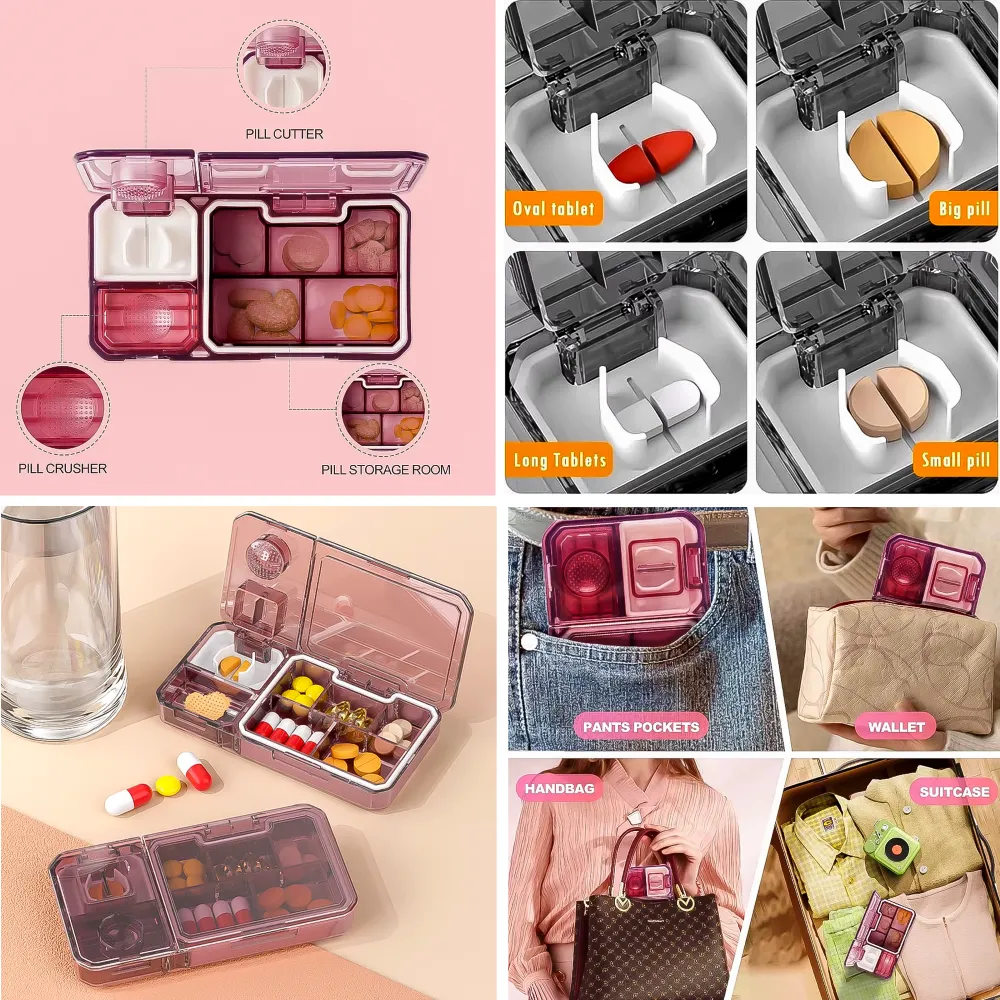 Pastillero Organizador Portátil 3 en 1