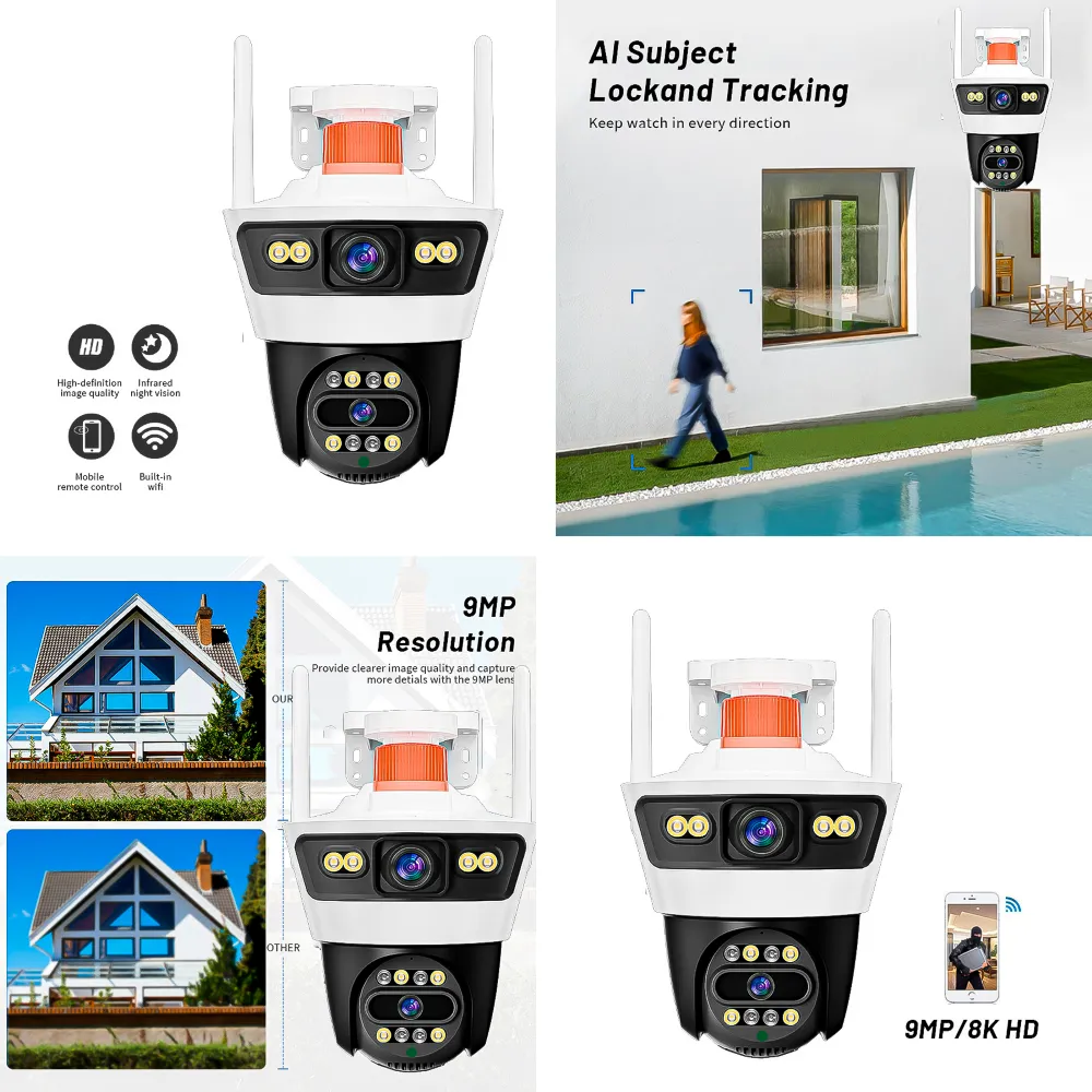 Cámara de Seguridad Dual Wifi PTZ Jortan 4AL