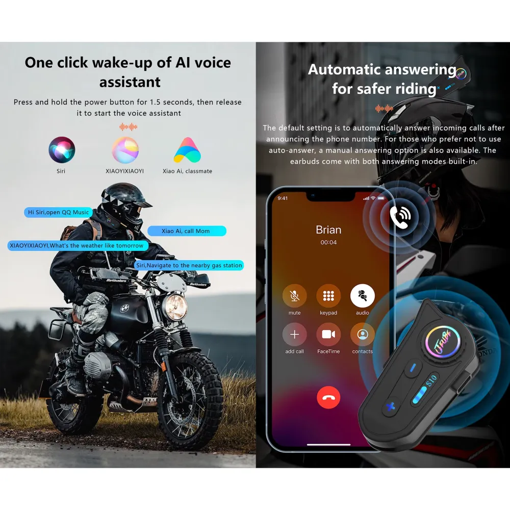 Intercomunicador Bluetooth Casco Moto S10 Jeube