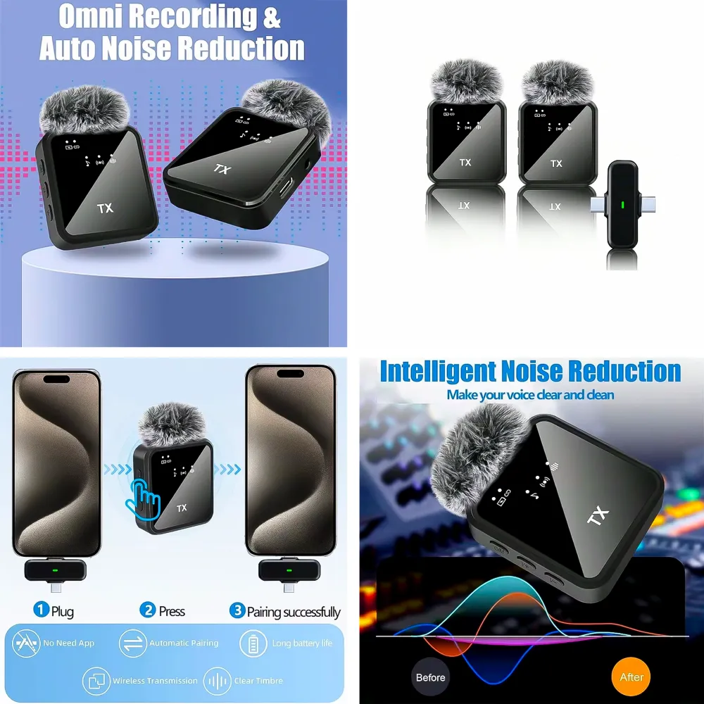 Micrófono Lavalier Dual Inalámbrico F15-2