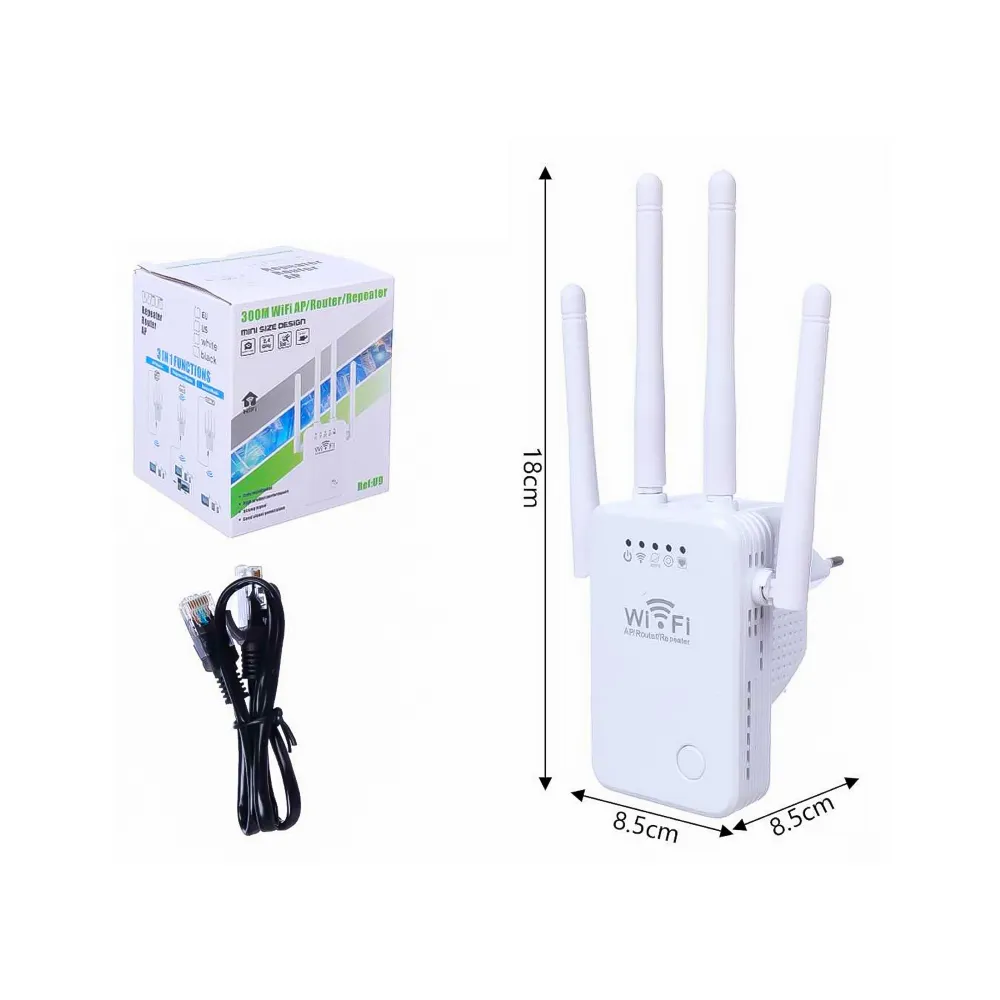 Repetidor Router Wifi 4 Antenas 300Mbps U9