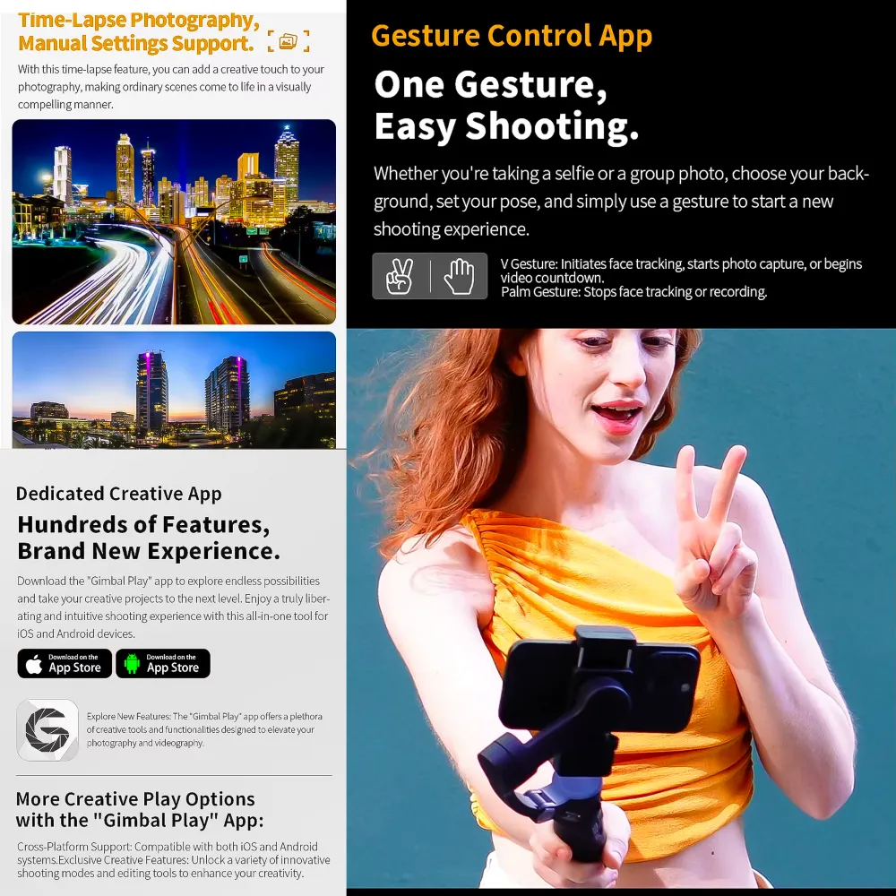 Estabilizador Gimbal 3 Ejes AI Facial B2