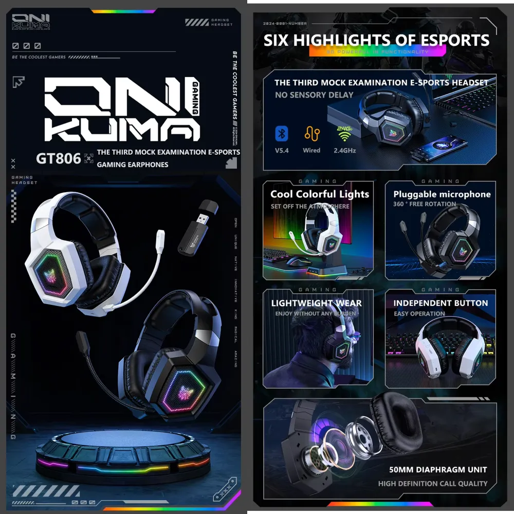 Auriculares inalámbricos Gamer Onikuma GT806