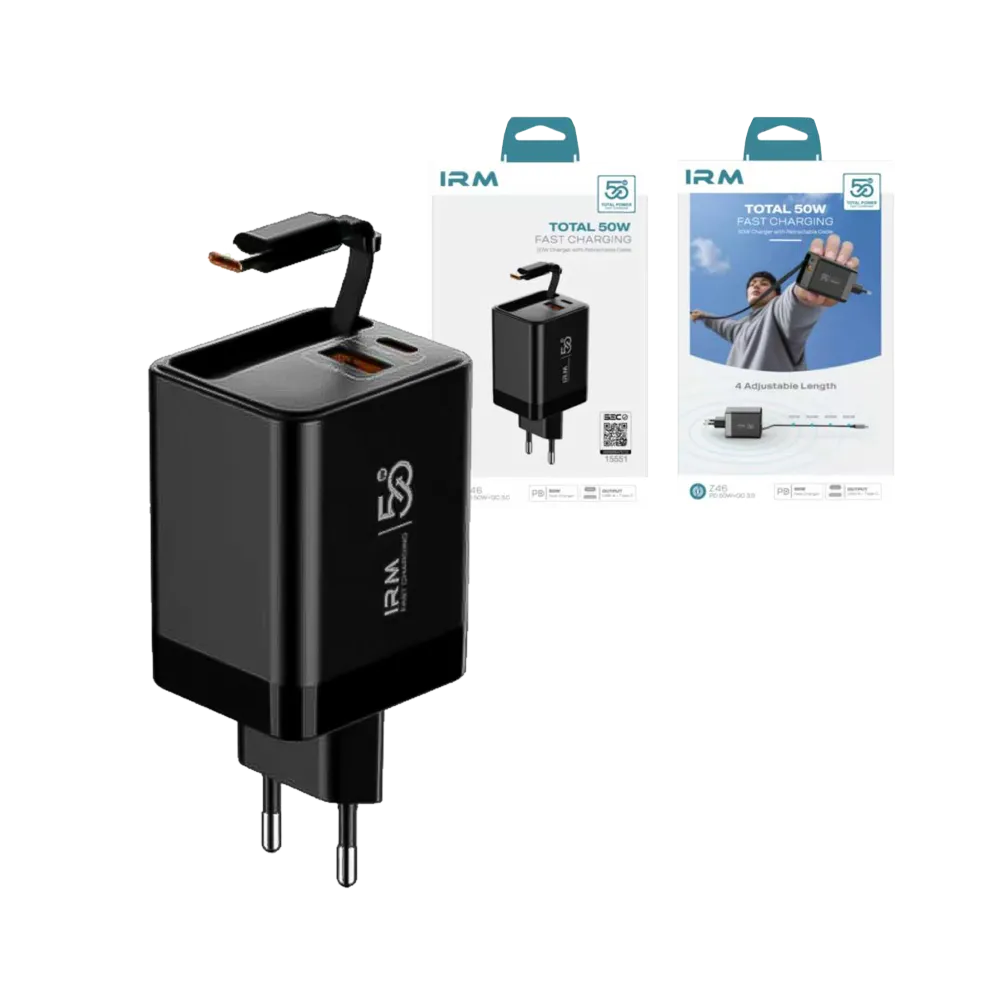 Cargador de Pared Retráctil 50w Z46 IRM