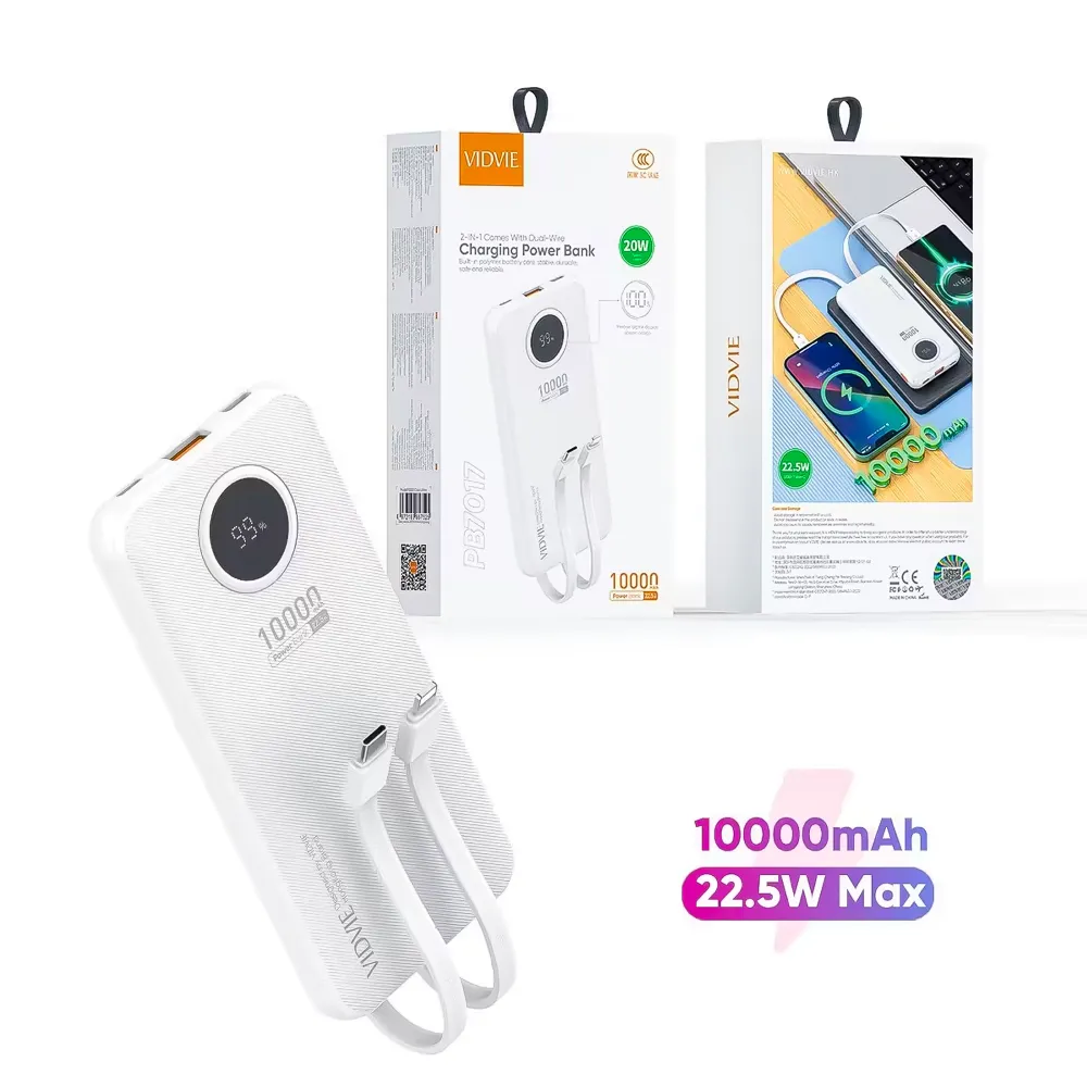 Batería Portátil Carga Dual 10000mah PB7017 Vidvie