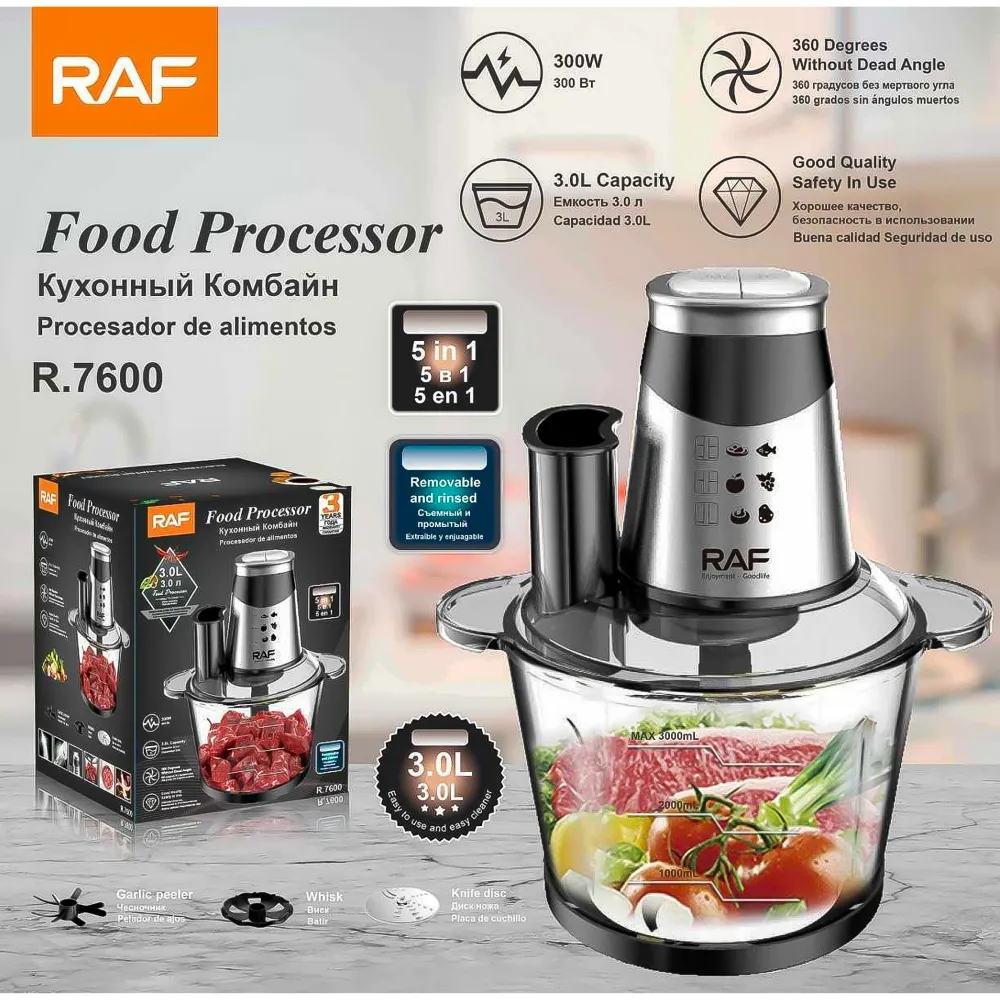 Procesador de Alimentos 3 Litros 300w R.7600 RAF 