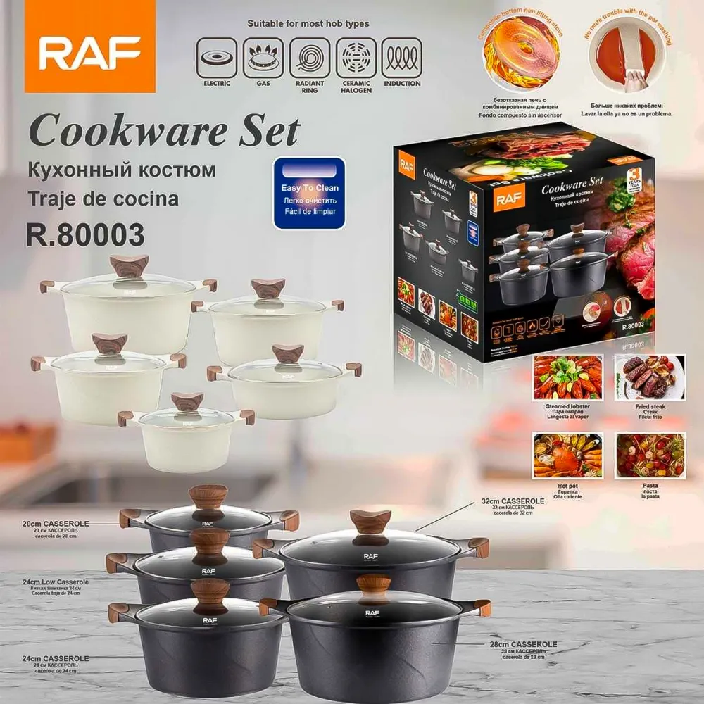 Juego de Ollas Aluminio 5 Piezas R.80003 RAF