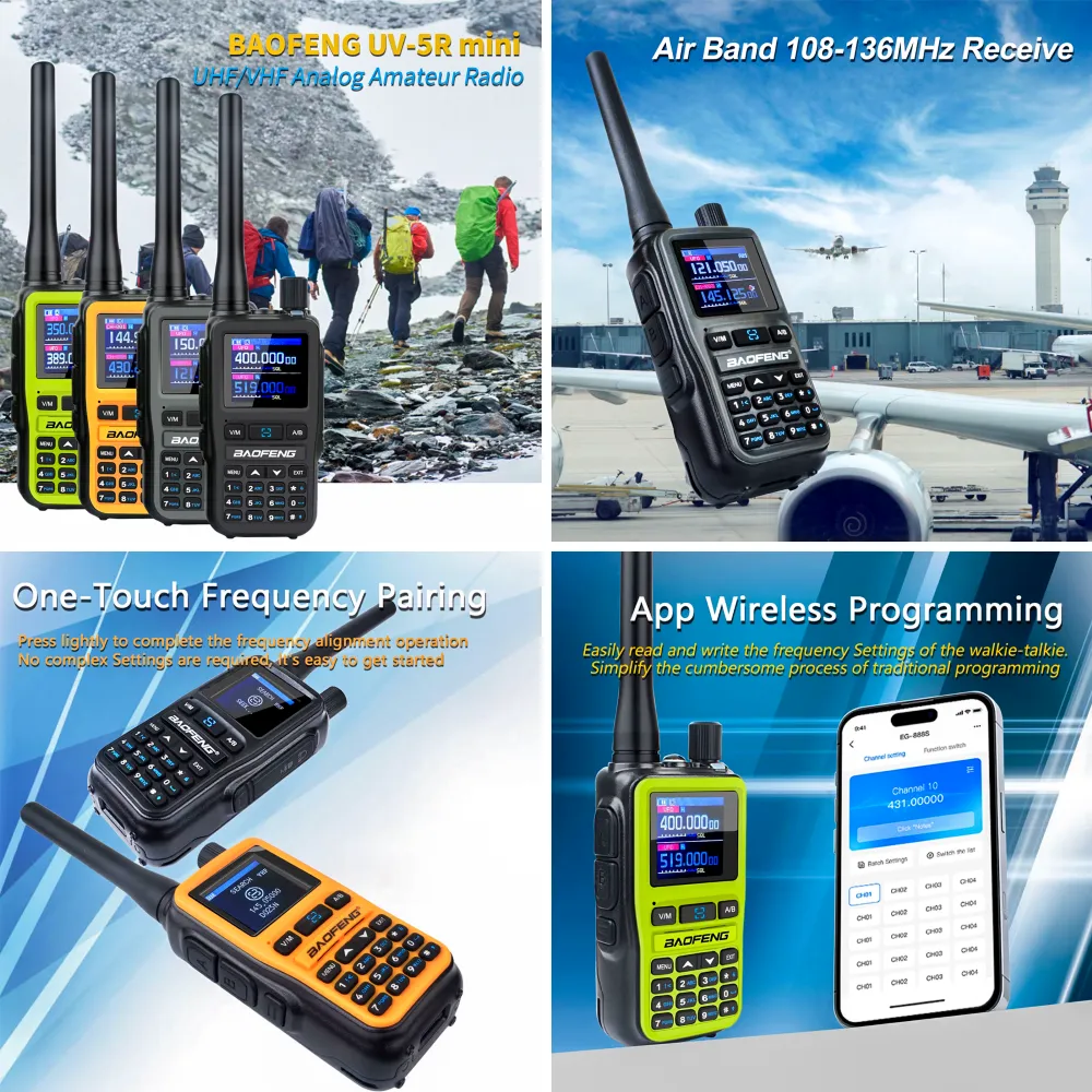 Walkie Talkie Mini TFT Multibanda Uv-5r Baofeng