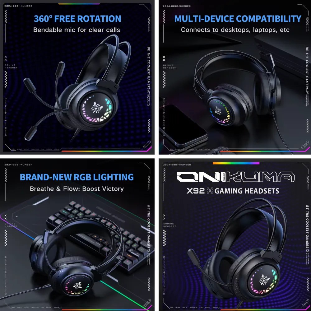 Auriculares Gamer Hi Fi X92 Onikuma