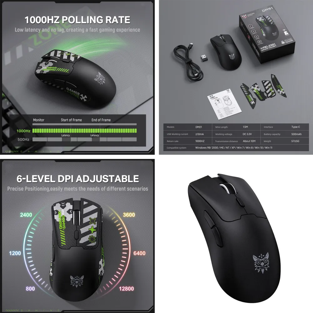 Mouse Gamer Inalambrico 2,4Ghz 12800Dpi DM01 Onikuma