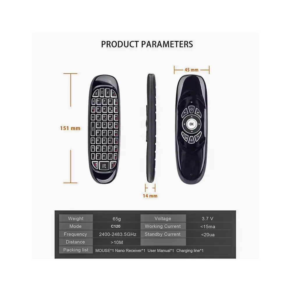 Control Remoto Inteligente Air Mouse RGB C120