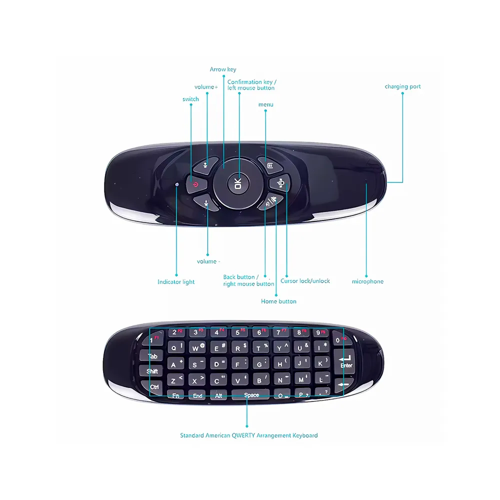 Control Remoto Inteligente Air Mouse RGB C120