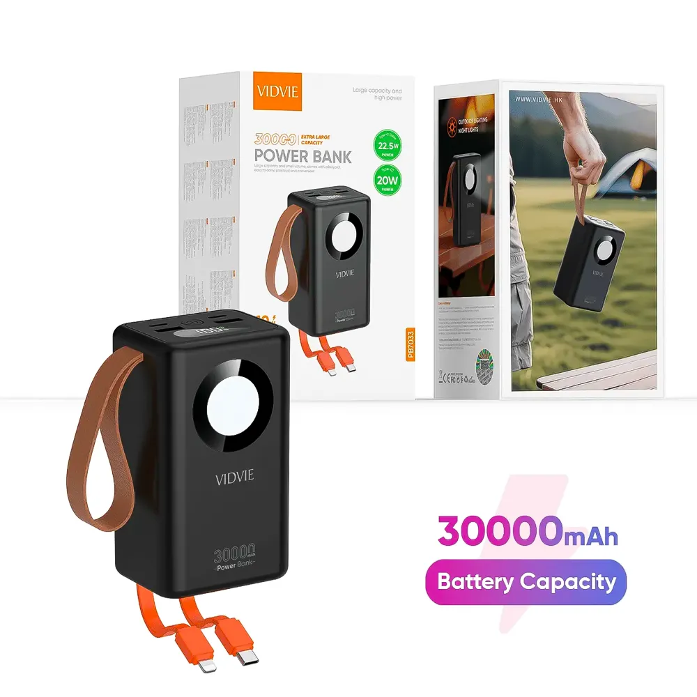 Cargador Portátil 30000mah PB7033 Vidvie