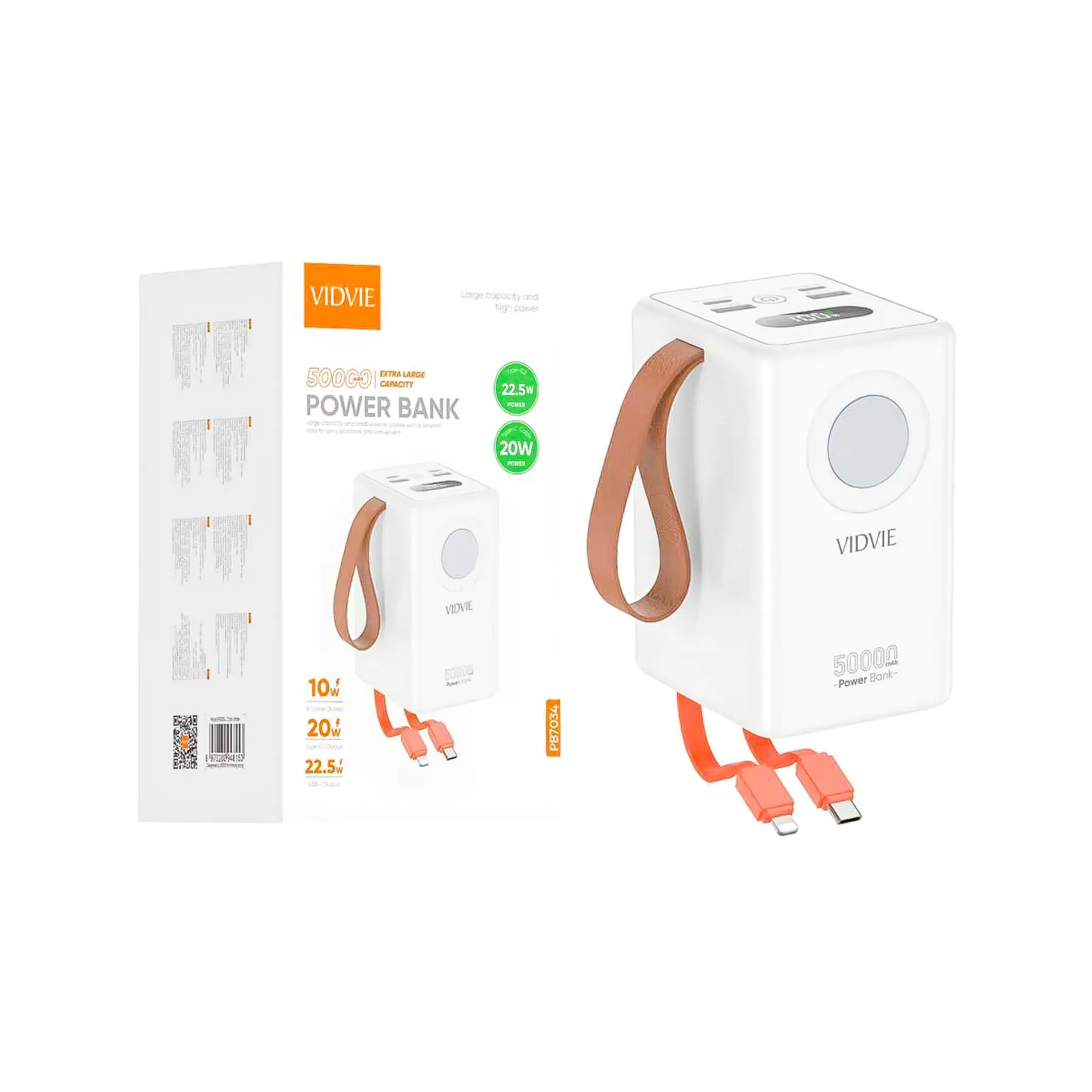 Cargador portátil de 50000mAh 22,5W PB7034 VIDVIE