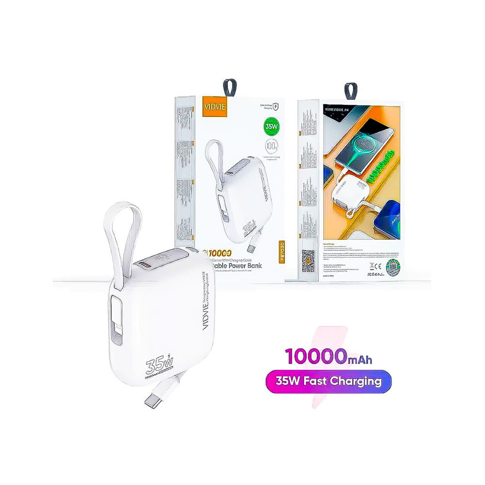 Power Bank Portátil 10000mah PB7030 Vidvie