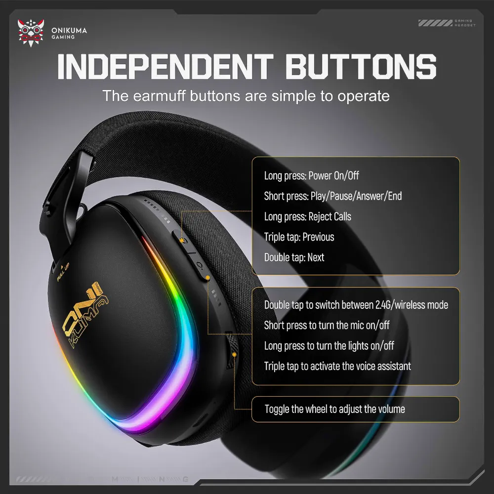 Auriculares Gamer Inalámbricos GT805 Onikuma