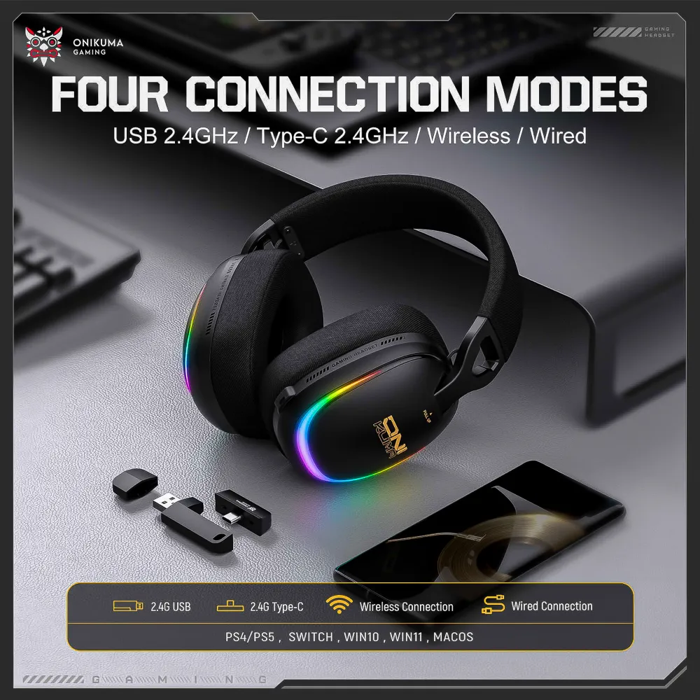 Auriculares Gamer Inalámbricos GT805 Onikuma