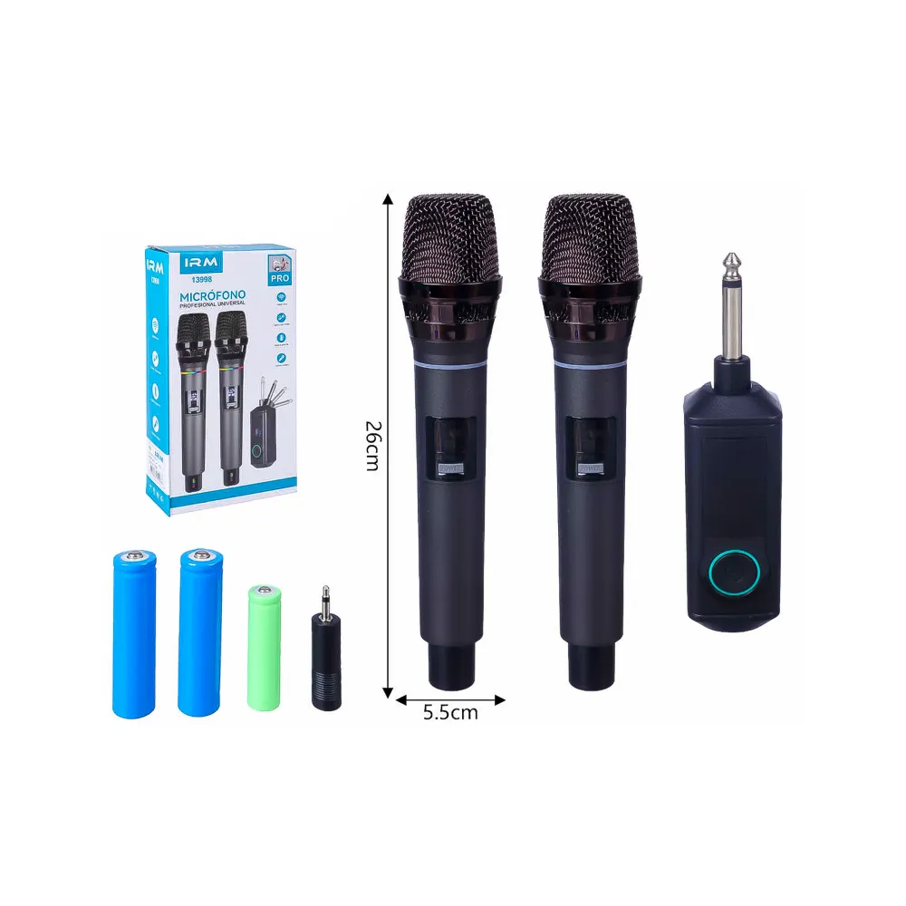 Micrófonos Inalámbricos Kit 2 Mic Receptor Universal