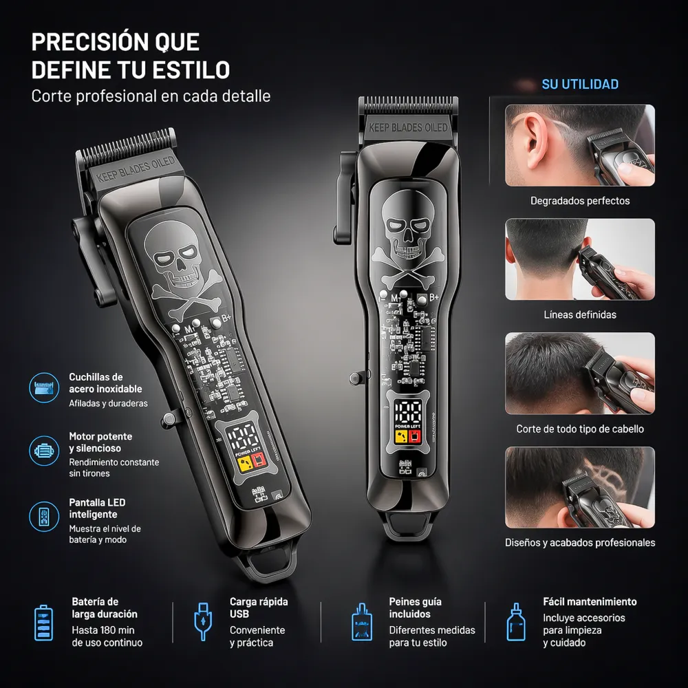 Máquina de Cortar Cabello Inalámbrica SK-266 IRM 1 14004 02