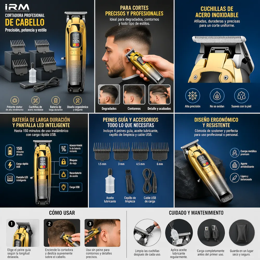 Máquina de Cortar Pelo Inalámbrica SK-778 IRM 2 14005 01