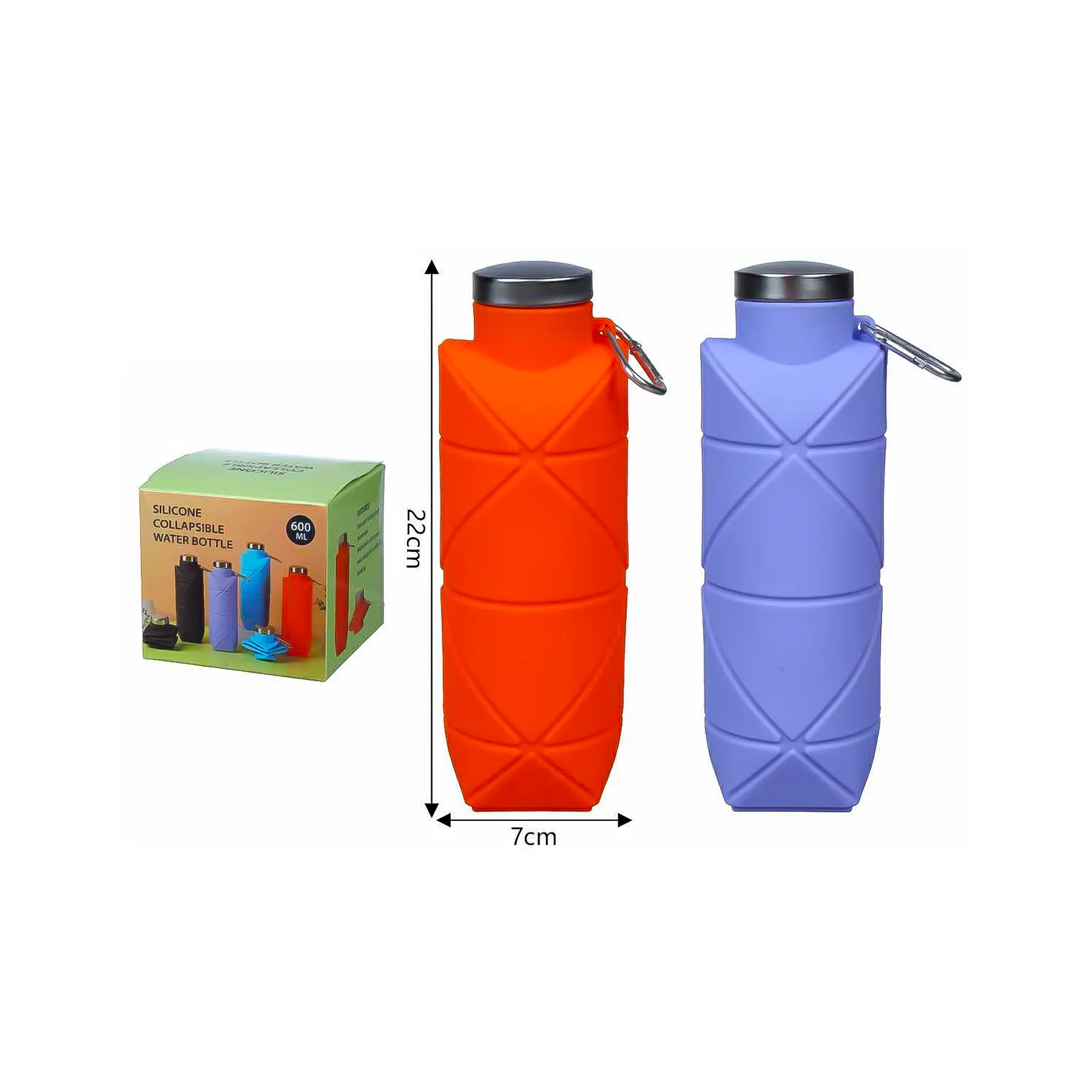 Botella de Agua Plegable Silicona 700ml Origami