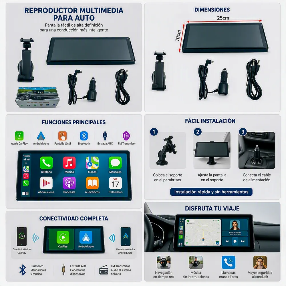 Pantalla Táctil Multimedia 10,26p Automóvil