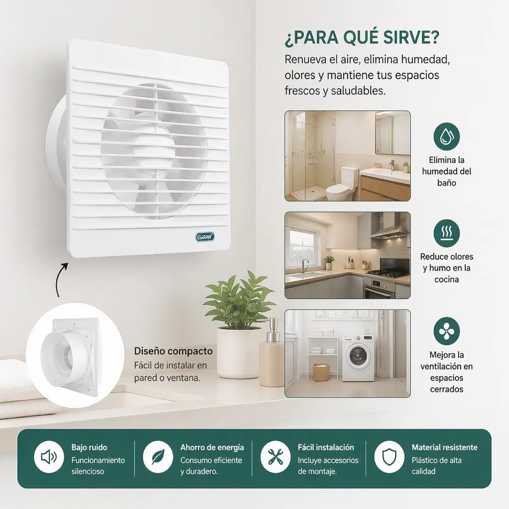 Extractor de Aire de Pared 20cm Emram