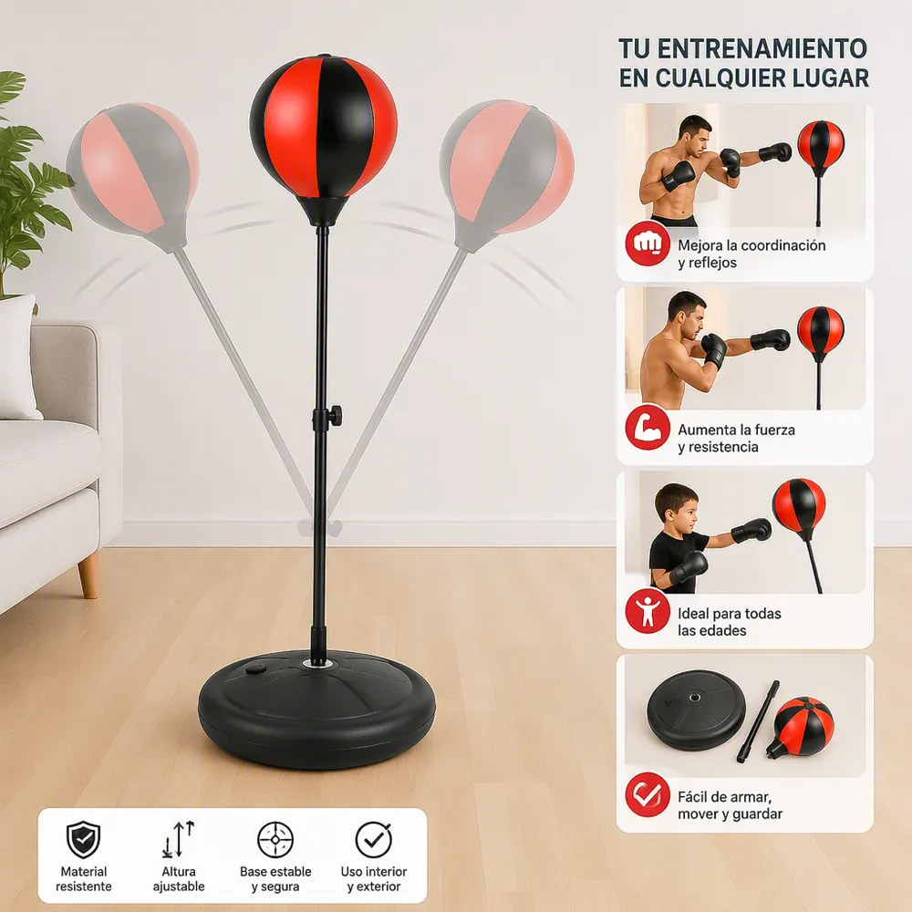 Set de Boxeo Infantil Pedestal Ajustable 866T