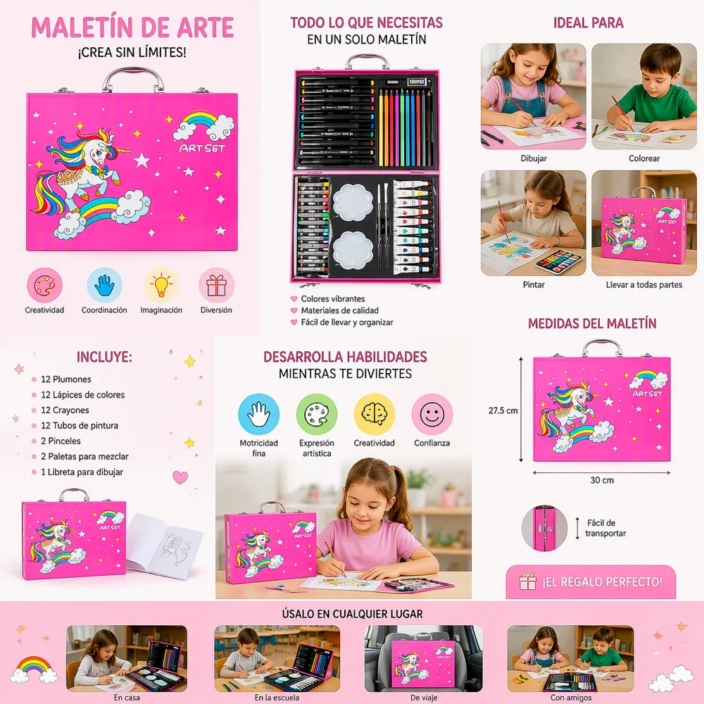 Set de Arte Infantil Maletín diseño 68pcs 2 14251 01