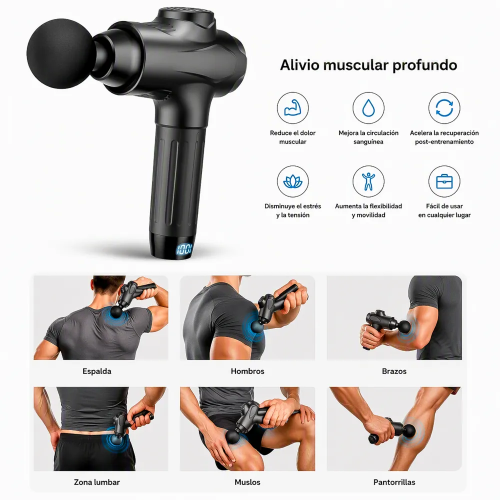 Pistola de Masaje Muscular por Percusión Y12 1 14252 02